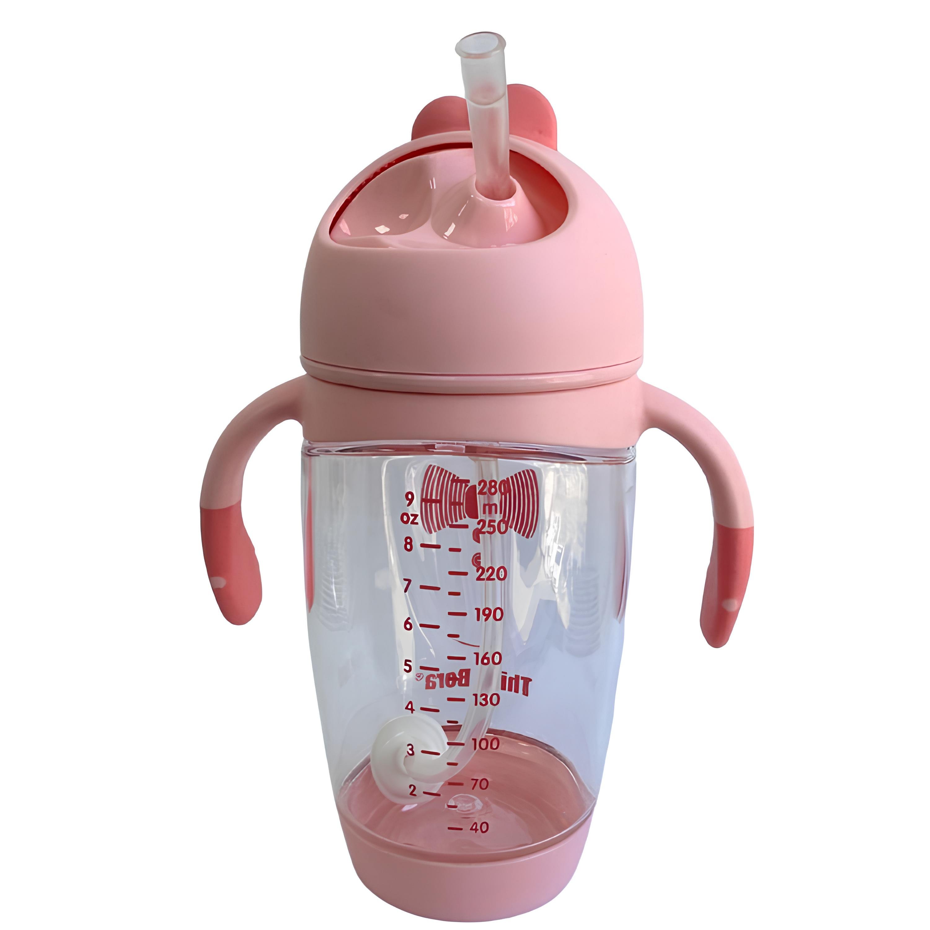 Пляшка-непроливайка з трубочкою та обтяжувачем 280 мл Рожевий (5694) - фото 3 Пляшка-непроливайка з трубочкою та обтяжувачем 280 мл Рожевий (5694) - фото 3