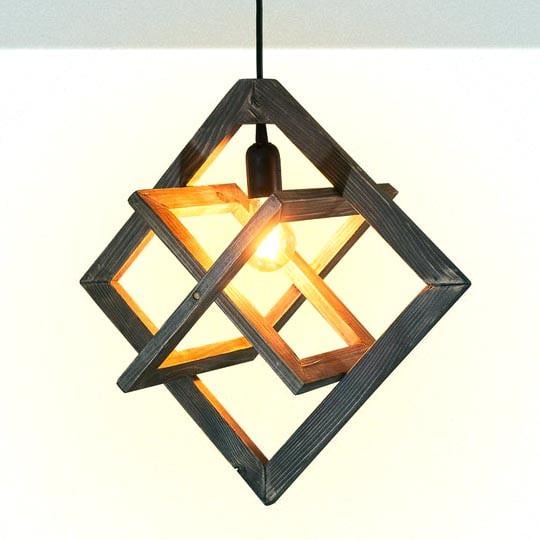 Подвесной светильник из дерева Алиндао Мокко (ЛЮС-002410)