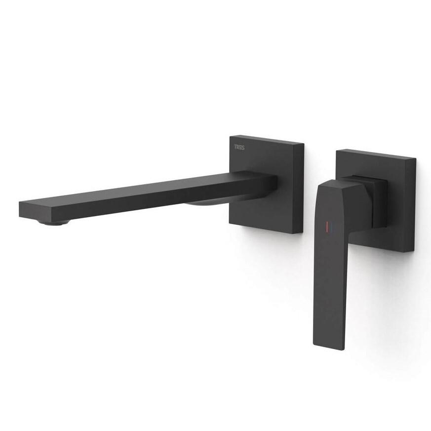Смеситель для умывальника Tres Slim 20230002NM настенный однорычажный Черный (173954)