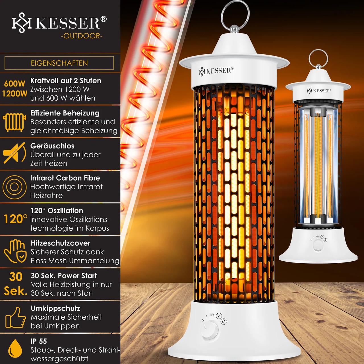 Инфракрасный обогреватель KESSER 1200 Вт IP55 Белый (14232we) - фото 5 Инфракрасный обогреватель KESSER 1200 Вт IP55 Белый (14232we) - фото 5
