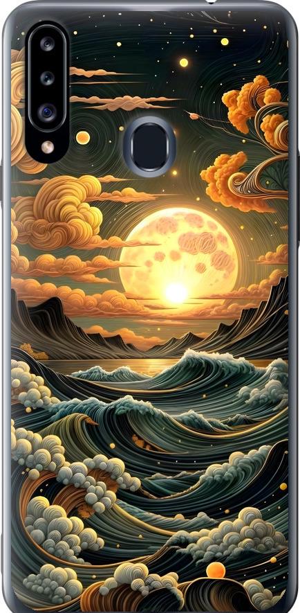 Чехол на Samsung Galaxy A20s A207F Арт волны (6332u-1775-42517)