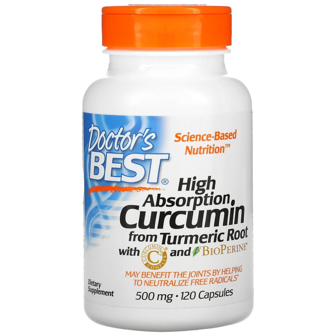 Легкоусвояемый Куркумин Doctor's Best High Absorption Curcumin 500 мг 120 капс.