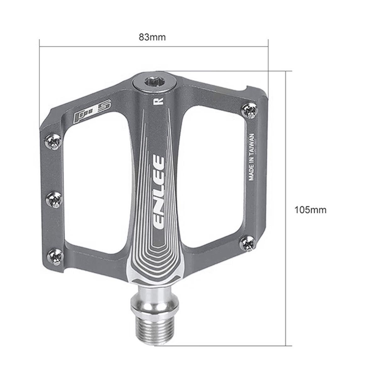 Педалі велосипедні Enlee N16 алюмінієві на промислових підшипниках Сірий (EN-N16-2654UA) - фото 2