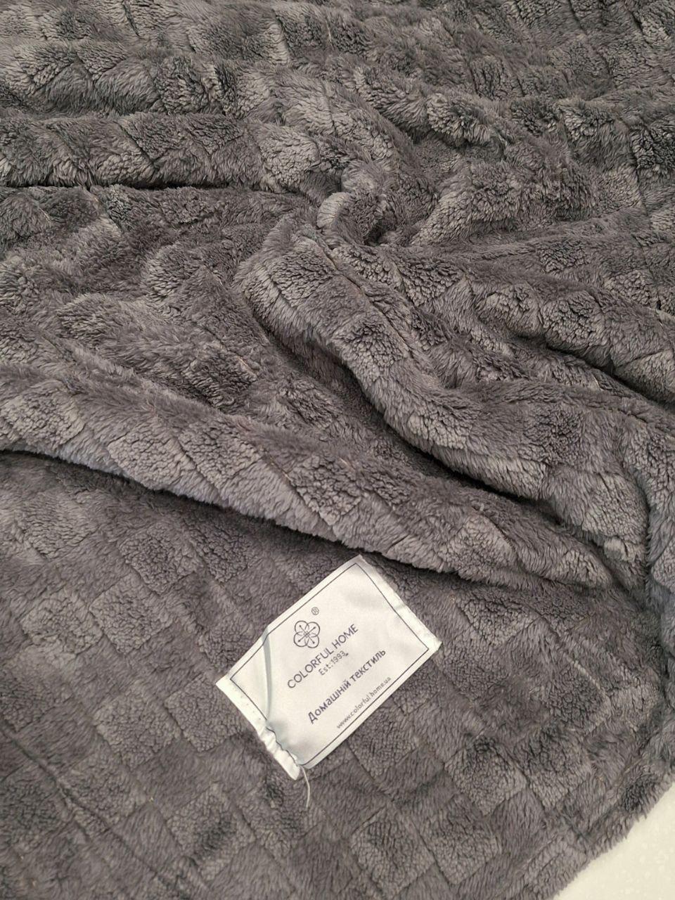 Плед флисовый полуторный Colorful Home Мозаика 150x200 см Серый (1268) - фото 3 Плед флисовый полуторный Colorful Home Мозаика 150x200 см Серый (1268) - фото 3