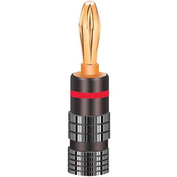 Штекер акустический SUNROZ Banana Plug 4 мм Graphite/Red stripe (A48517)
