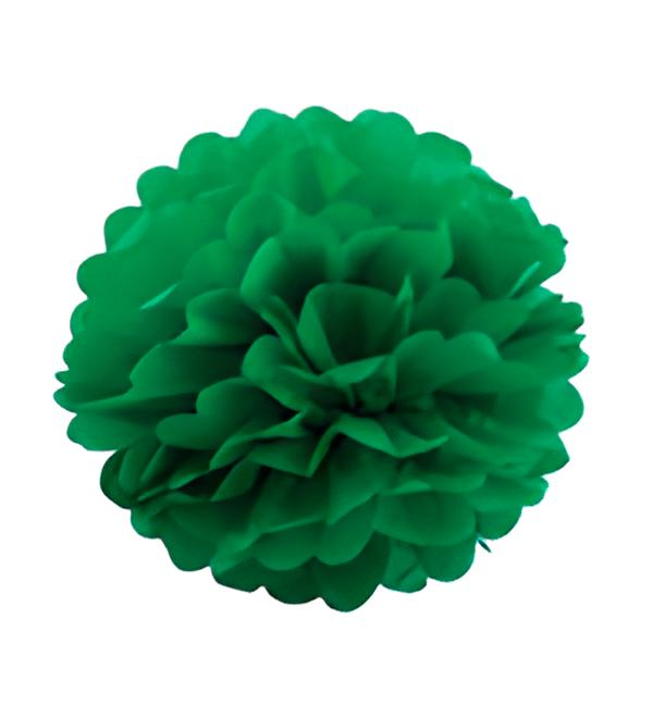 Помпон из бумаги тишью 15 см Темнозеленый (50763)