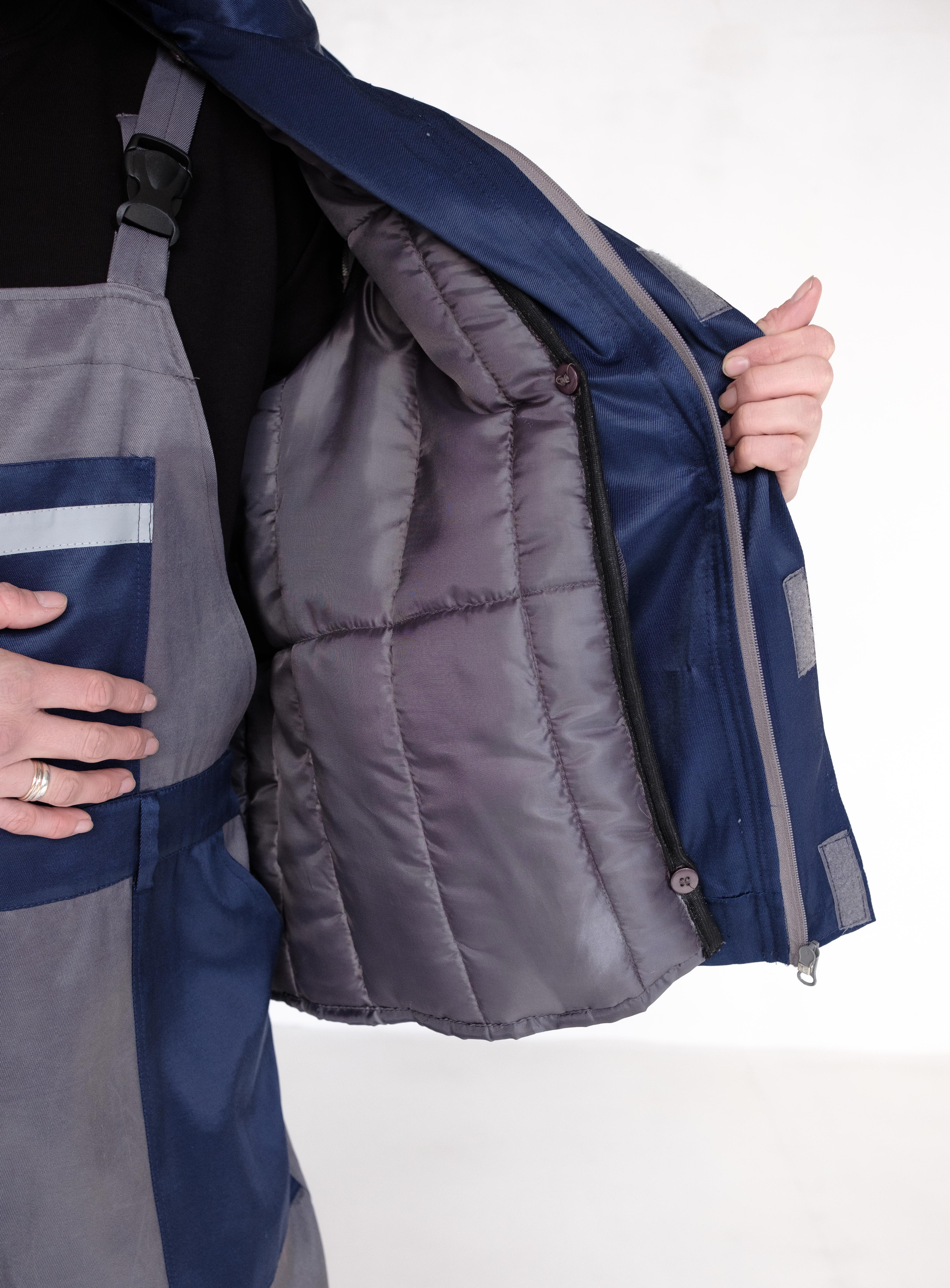 Костюм рабочий утепленный мужской XXL Серый/Синий (9639606) - фото 4 Костюм рабочий утепленный мужской XXL Серый/Синий (9639606) - фото 4