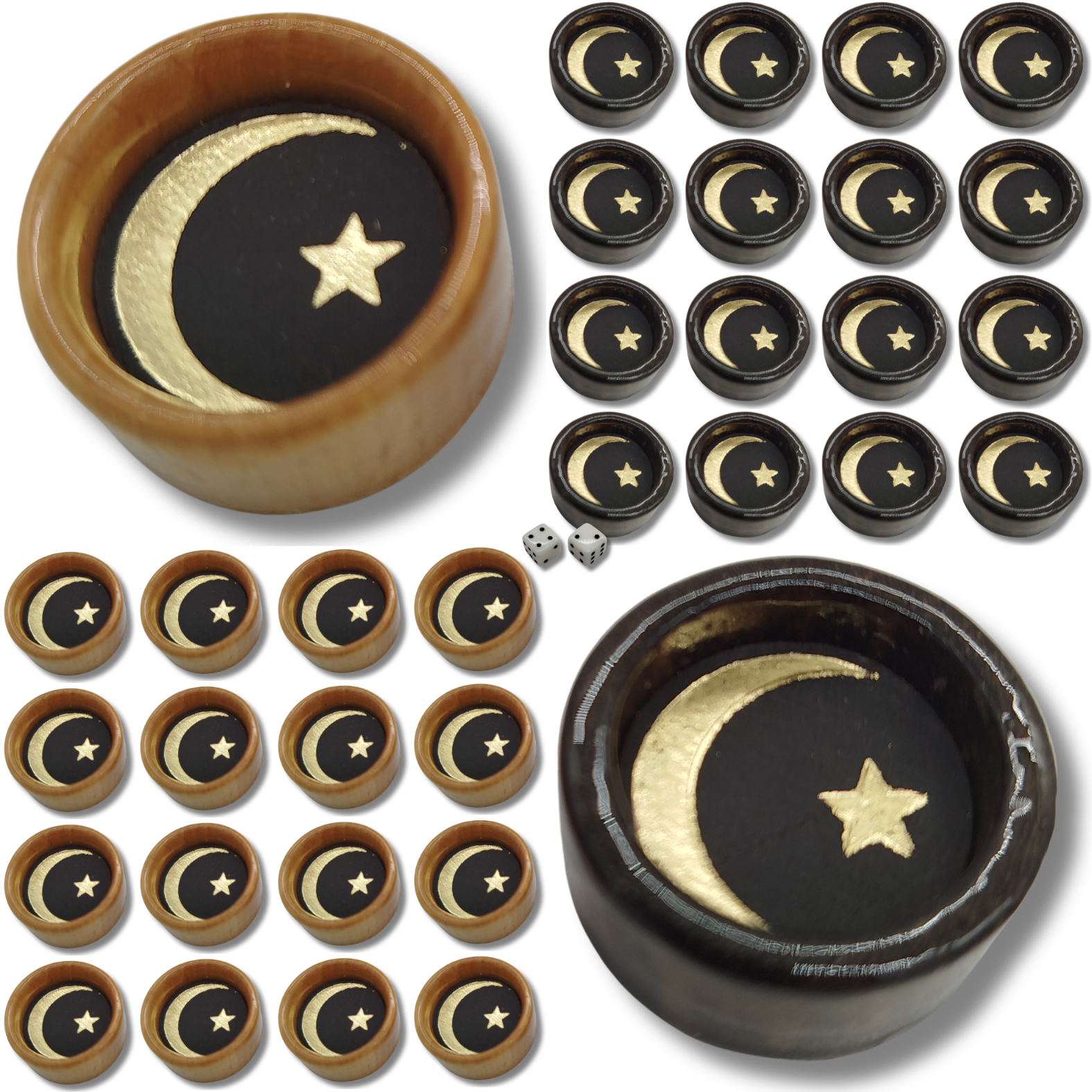 Фішки для нард штамп №16 зі шкіряною вставкою 25х12 мм (33732424)