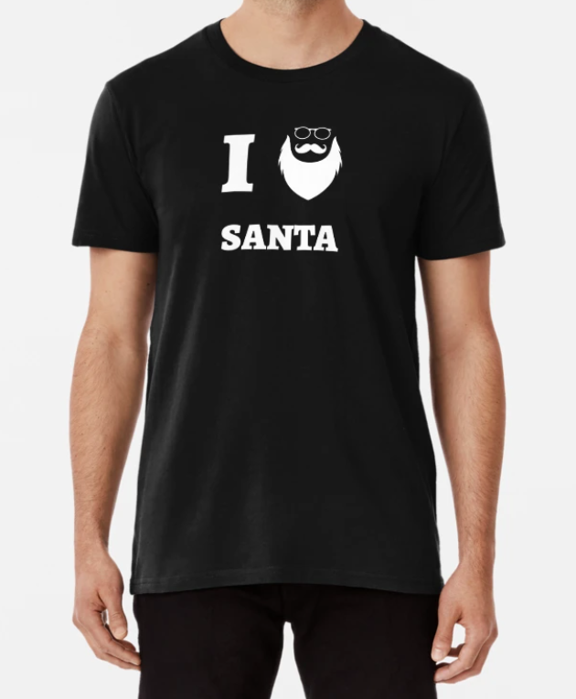 Футболка чоловіча новорічна Stedman з принтом I love Santa Люблю Санту XL Чорний (НГ82-4)