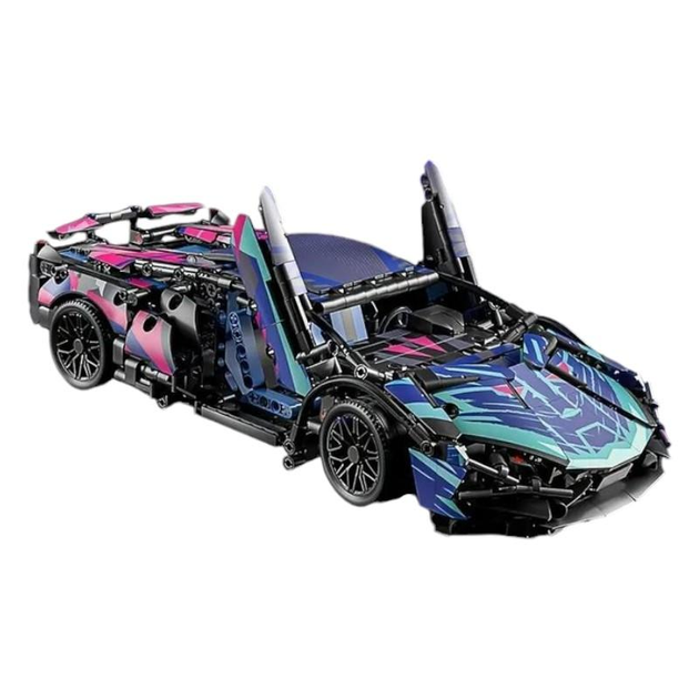 Конструктор гоночного автомобиля на радиоуправлении Lamborghini Cyberpunk с подсветкой 1314 дет. (22901203) - фото 4 Конструктор гоночного автомобиля на радиоуправлении Lamborghini Cyberpunk с подсветкой 1314 дет. (22901203) - фото 4