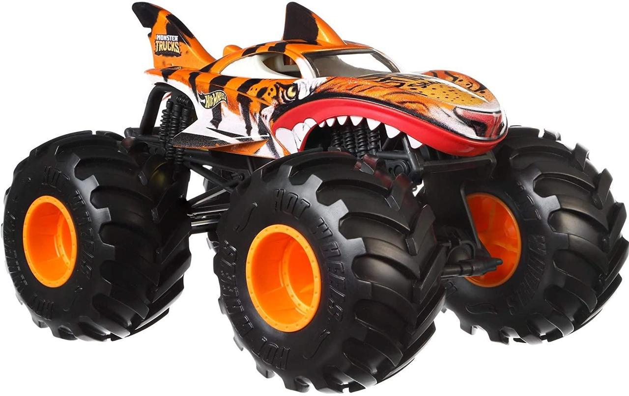 Игрушечная машинка Hot Wheels Monster Trucks 1:24 Тигровая Акула (GWL14)