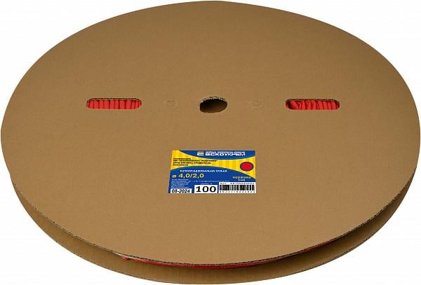 Трубка термоусадочная АСКО Ø4/2 мм 100 м Красный (A0150040682)