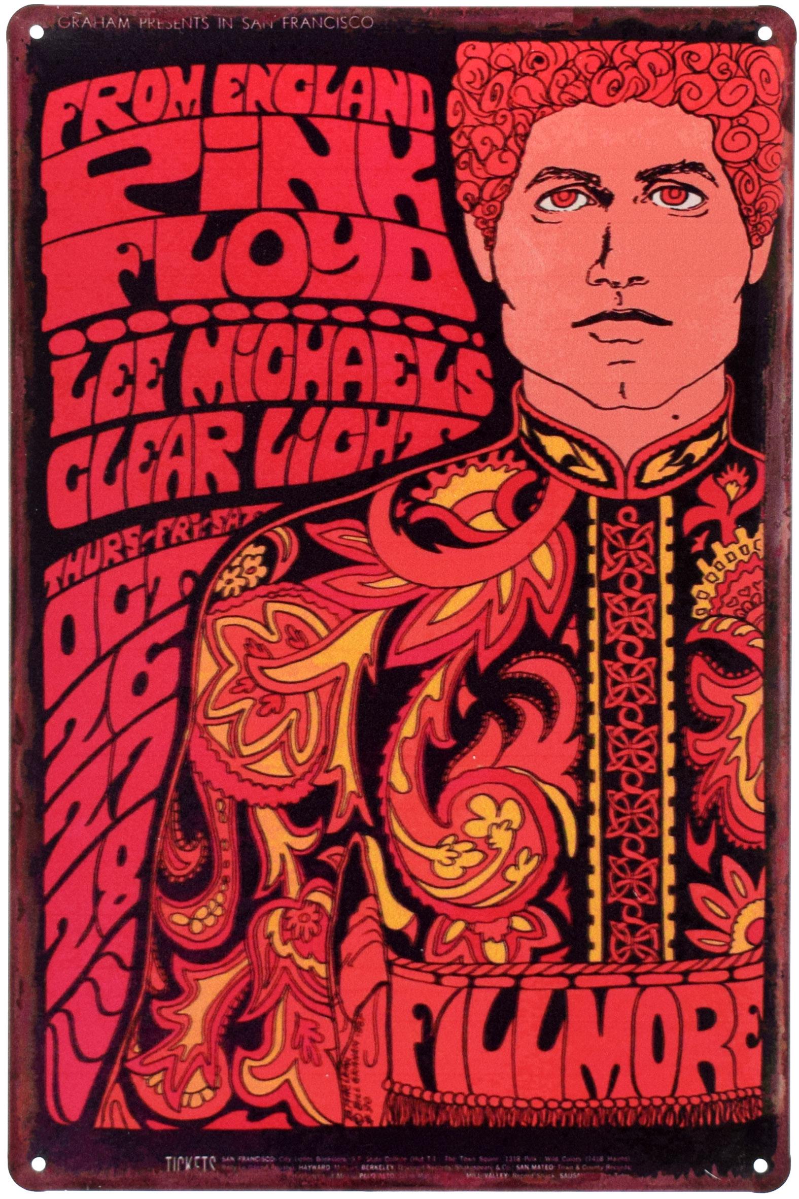 Табличка металева Pink Floyd Fillmore 20x30 см