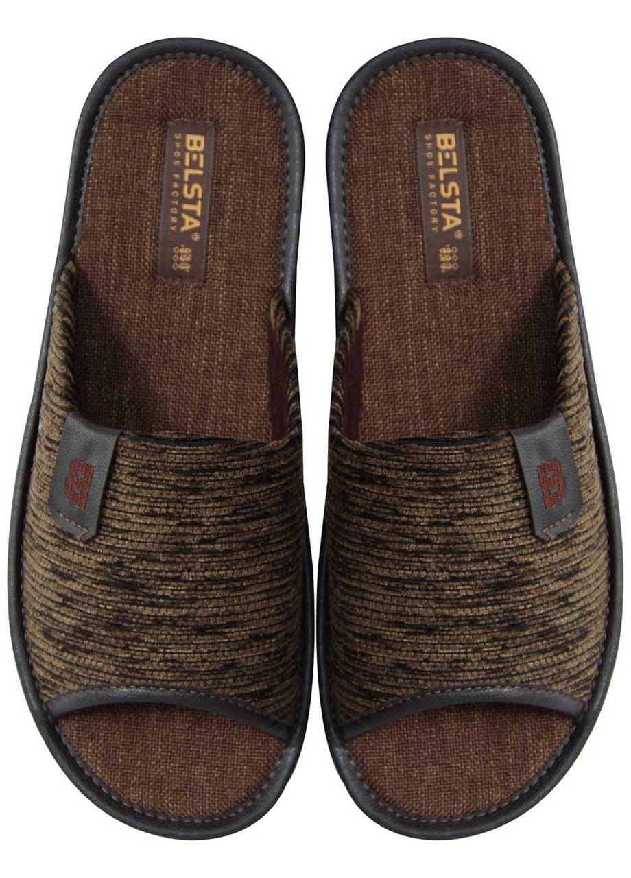Домашние тапочки мужские БЕЛСТА 05-10k открыты из текстиля р. 41 Коричневый