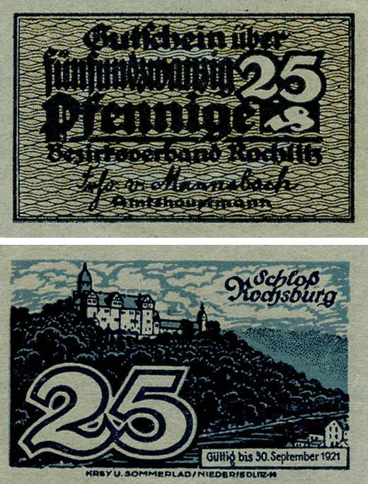 Коллекционная банкнота Германия Нотгельд 25 пфеннигов 1922 F-VF Мекленбург (Б18545)
