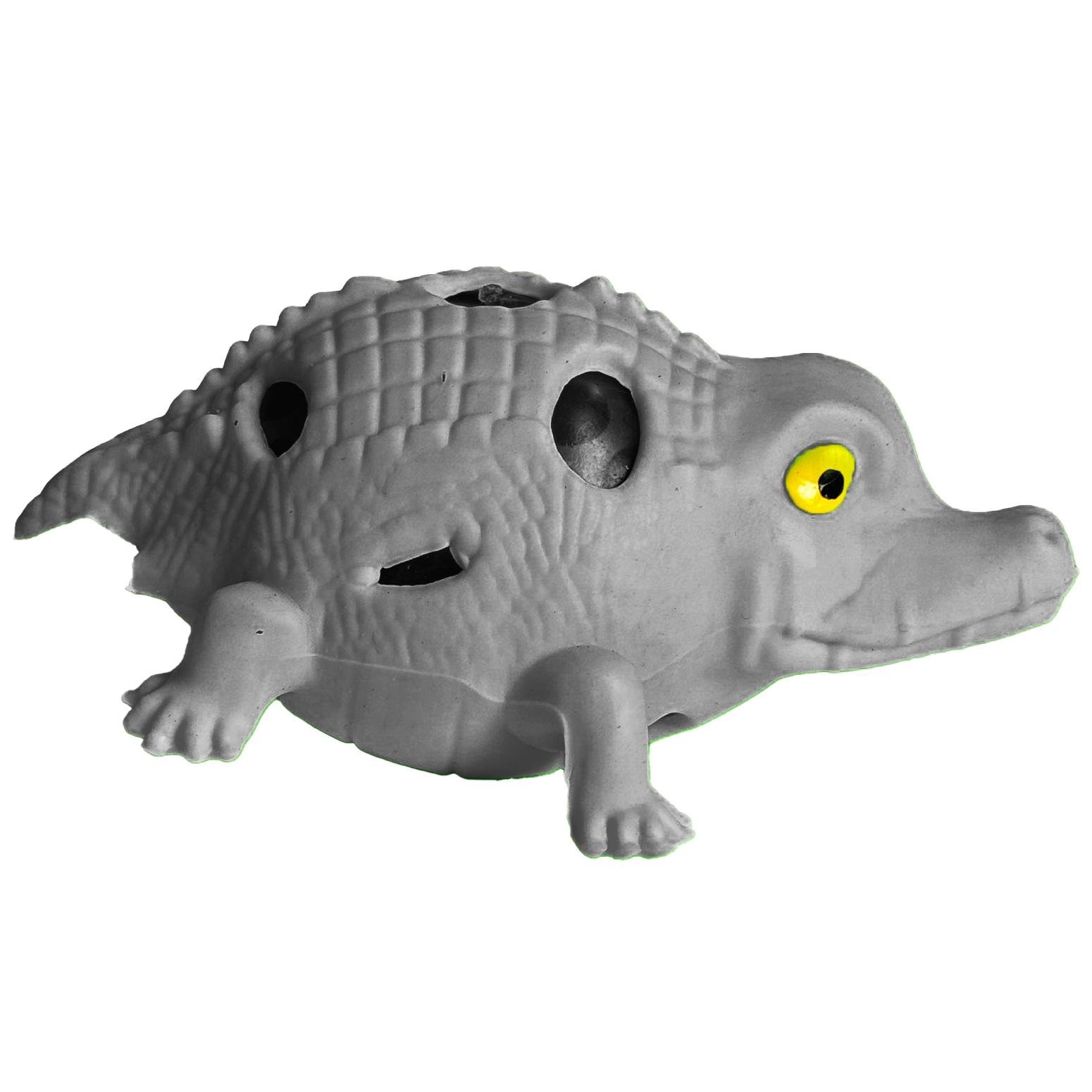 Антистресс сквиши для сжатия жвачка-тянучка Крокодил 11 см Серый (25697415)