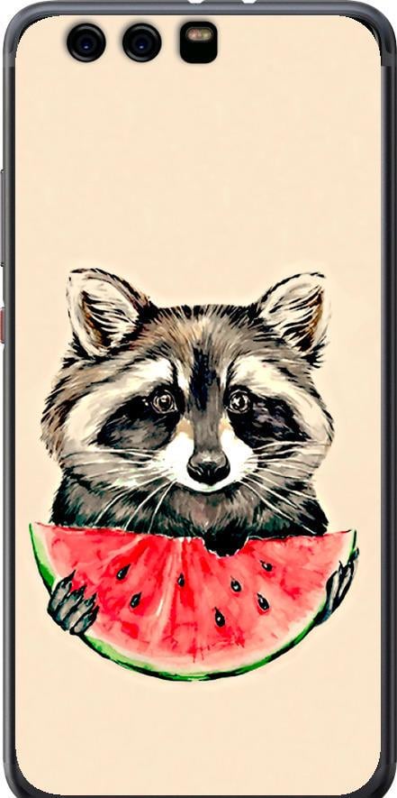 Чехол на Huawei P10 Plus Енотик с арбузом (4605t-963-42517)