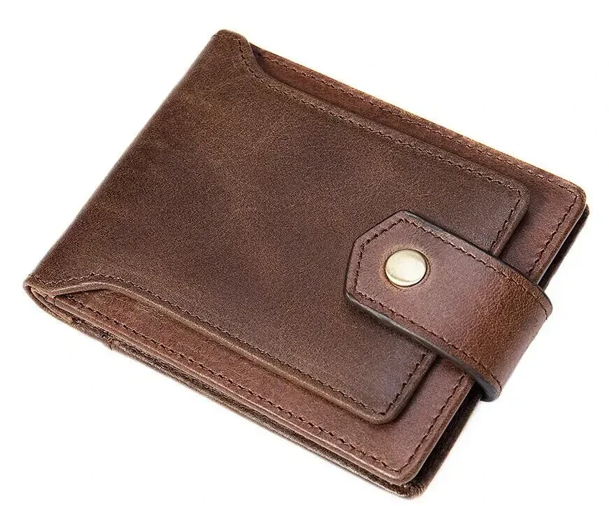 Портмоне Vintage 20241 в два сложения на кнопке Коричневый (31191367)