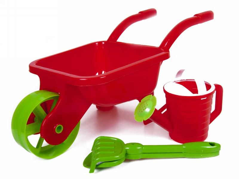 Тачка KinderWay 01-124 с лейкой лопатой и граблями (45935)