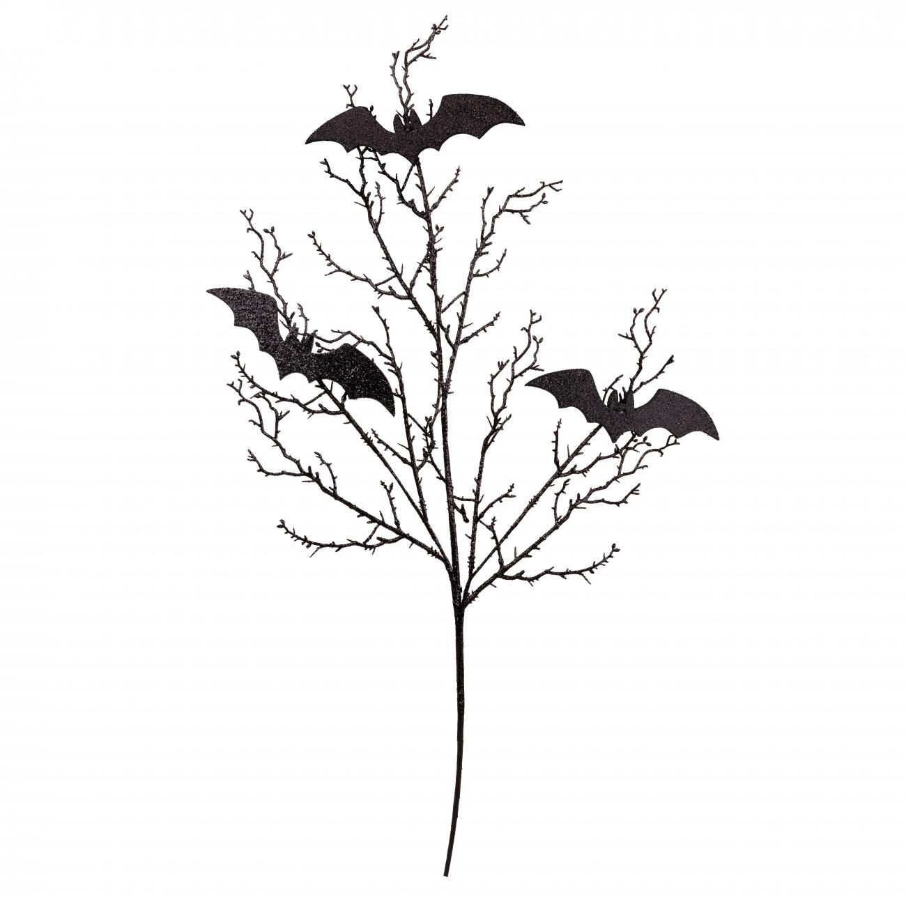 Декоративная ветвь YES! Fun Halloween Black Night 94 см Черный глиттер (974310)