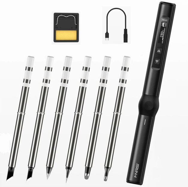 Паяльник FNIRSI HS-01 DC 9-20V PD 65W 80-420 °C Type-C и 6 жал (0299) Паяльник FNIRSI HS-01 DC 9-20V PD 65W 80-420 °C Type-C и 6 жал (0299)