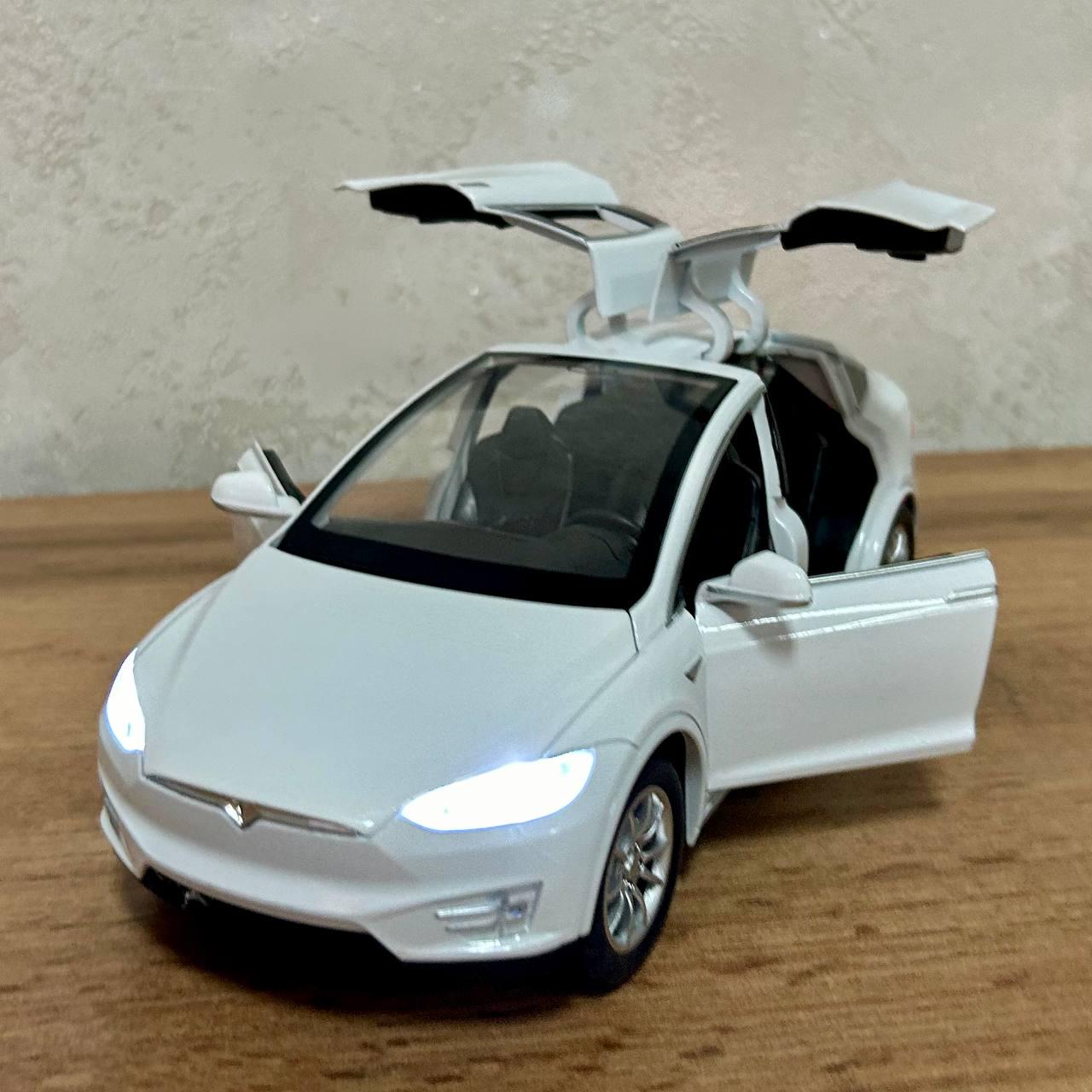 Игрушечная машинка Tesla Model 1:24 металлическая Белый (2403C White) - фото 3