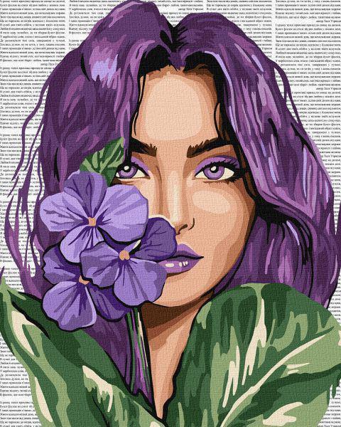 Картина по номерам Ideyka Красочная поэзия: Фиалки 40x50 см (Id-KHO8611)