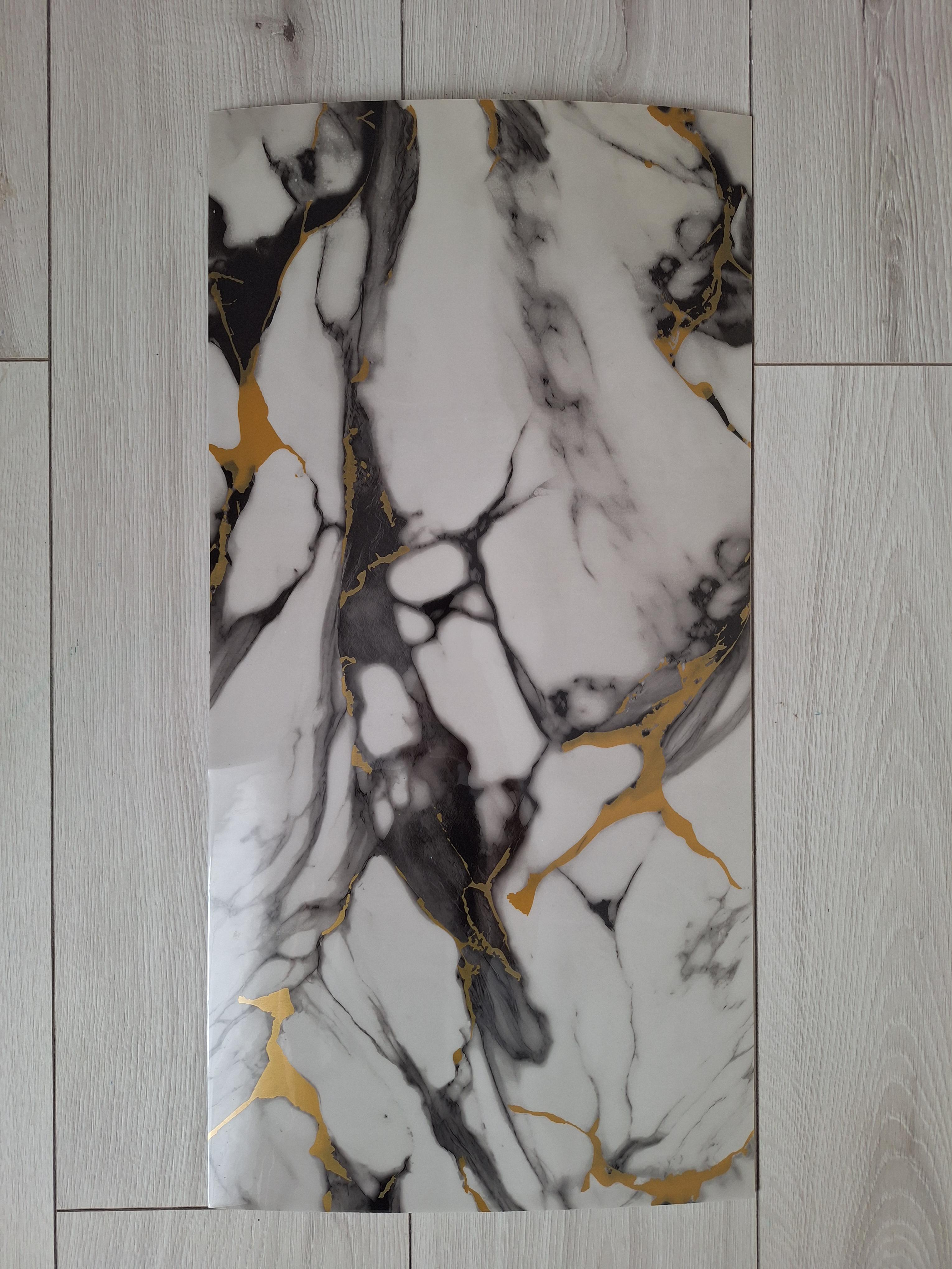 Плитка-самоклейка вінілова мармур 600х300х2 мм глянцевий (F02)