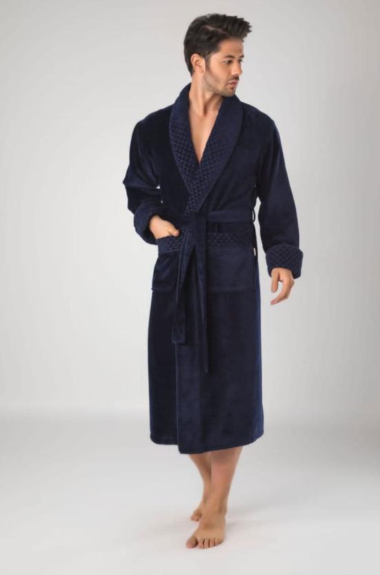 Халат мужской Nusa 1210 хлопок XXL Синий