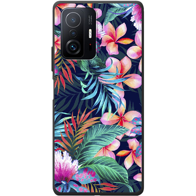 Чохол BoxFace Xiaomi 11T / 11T Pro flowers in the tropics Чорний силікон (43423-up1971-44163)