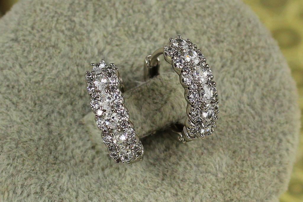 Серьги кольца Хuping Jewelry Стужа 1,5 см Серебристый (2357889489)