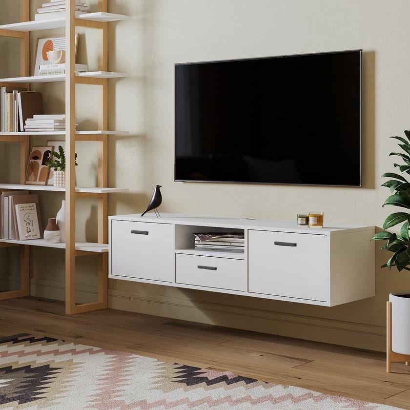 Тумба под телевизор навесная Seul 1285х400х320 мм Белый (Seul+wh)