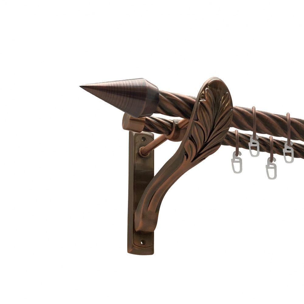 Карниз для штор Orvit Конео двухрядный скрученный 25\19 мм 160 см Античная медь (00-00011595)