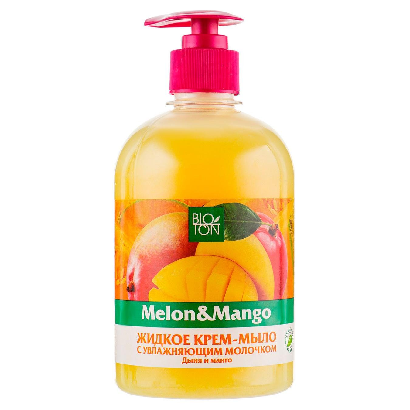 Мило рідке з дозатором Біотон Диня і манго антибактеріальне 500 мл (4820026144429)