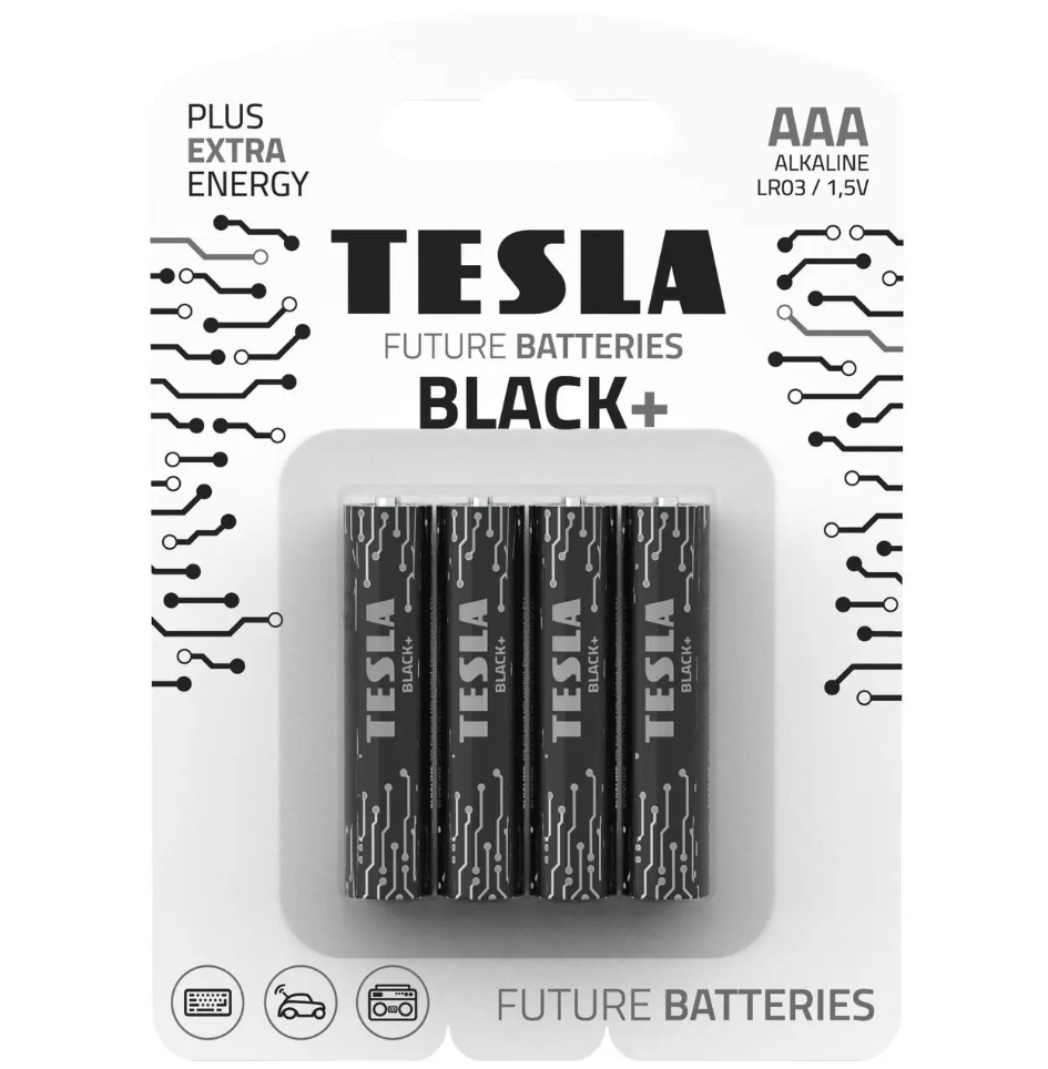 Батарейки TESLA/AАA LR03 1,5 V 4 шт. Black