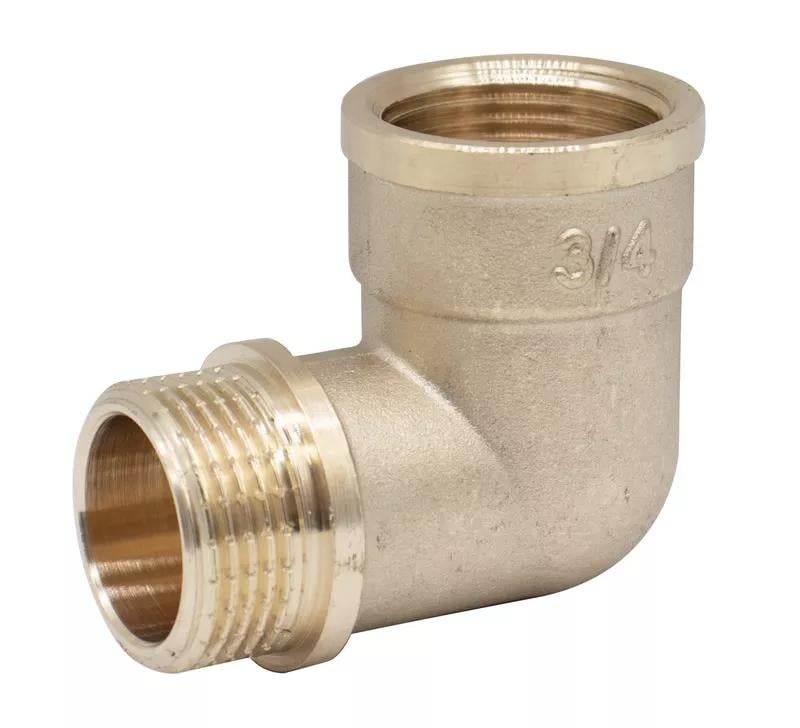 Кутник 90° Wezer SQ-1043826 латунь внутрішня-зовнішня 3/4" (155292)