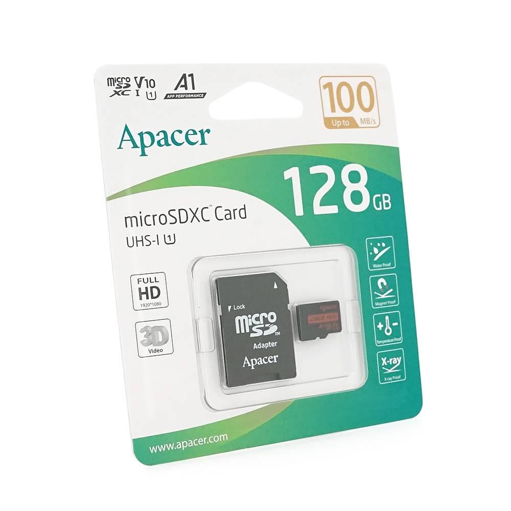 Карта пам'яті Apacer microSDHC 128GB Class 10 V10 A1 R100MB/s (36704)