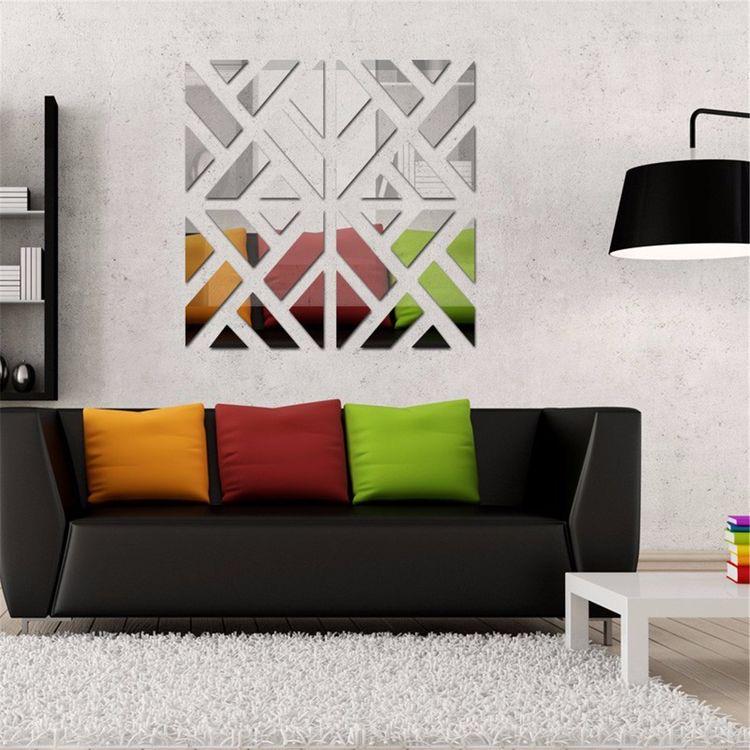 Наклейка зеркальная на стену Geometric акриловая 68х68 см 4 шт. 17х17 см Наклейка зеркальная на стену Geometric акриловая 68х68 см 4 шт. 17х17 см