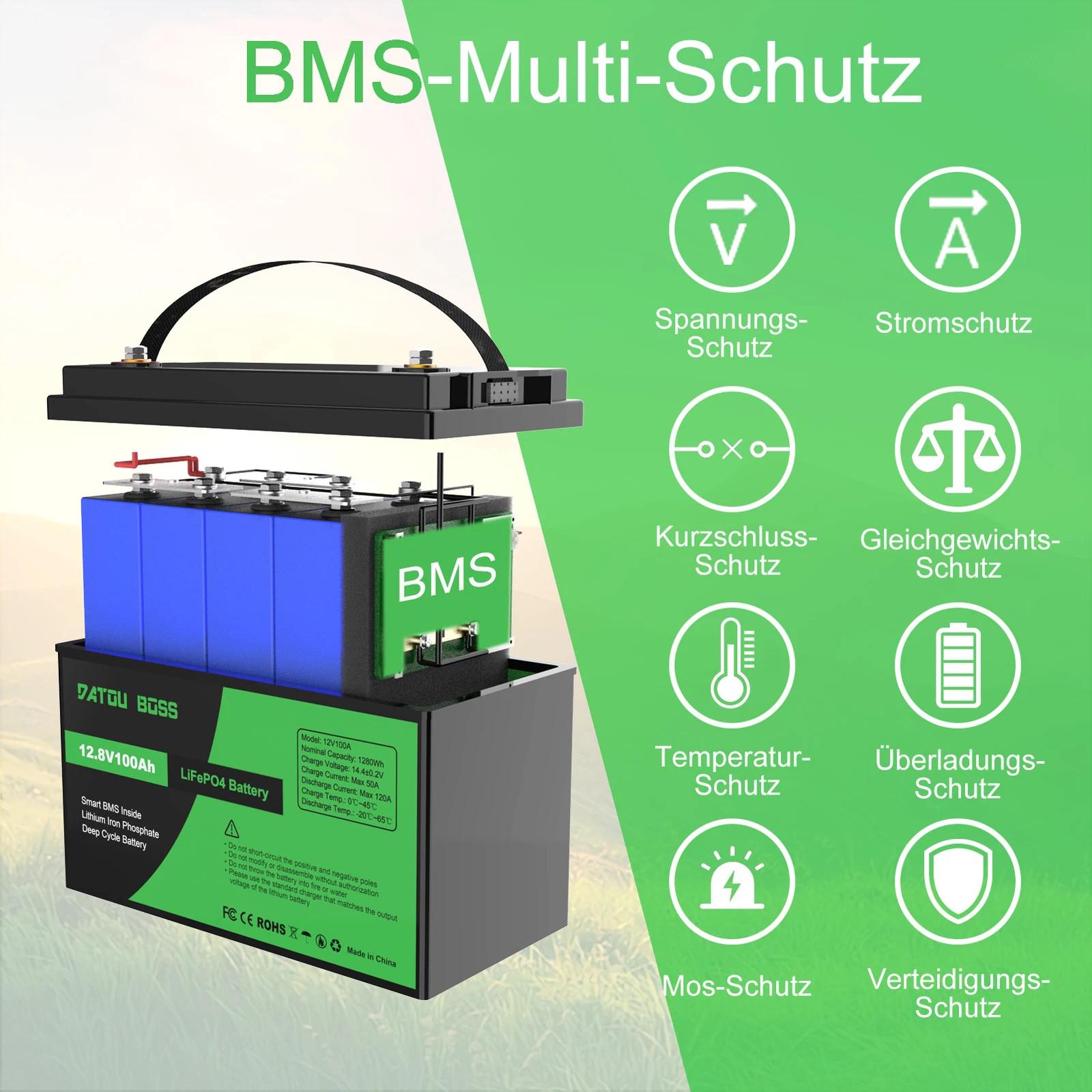 Аккумулятор LiFePO4 DATOU BOSS 12,8V 100 Ah с BMS легкий 5000-15000 циклов - фото 6