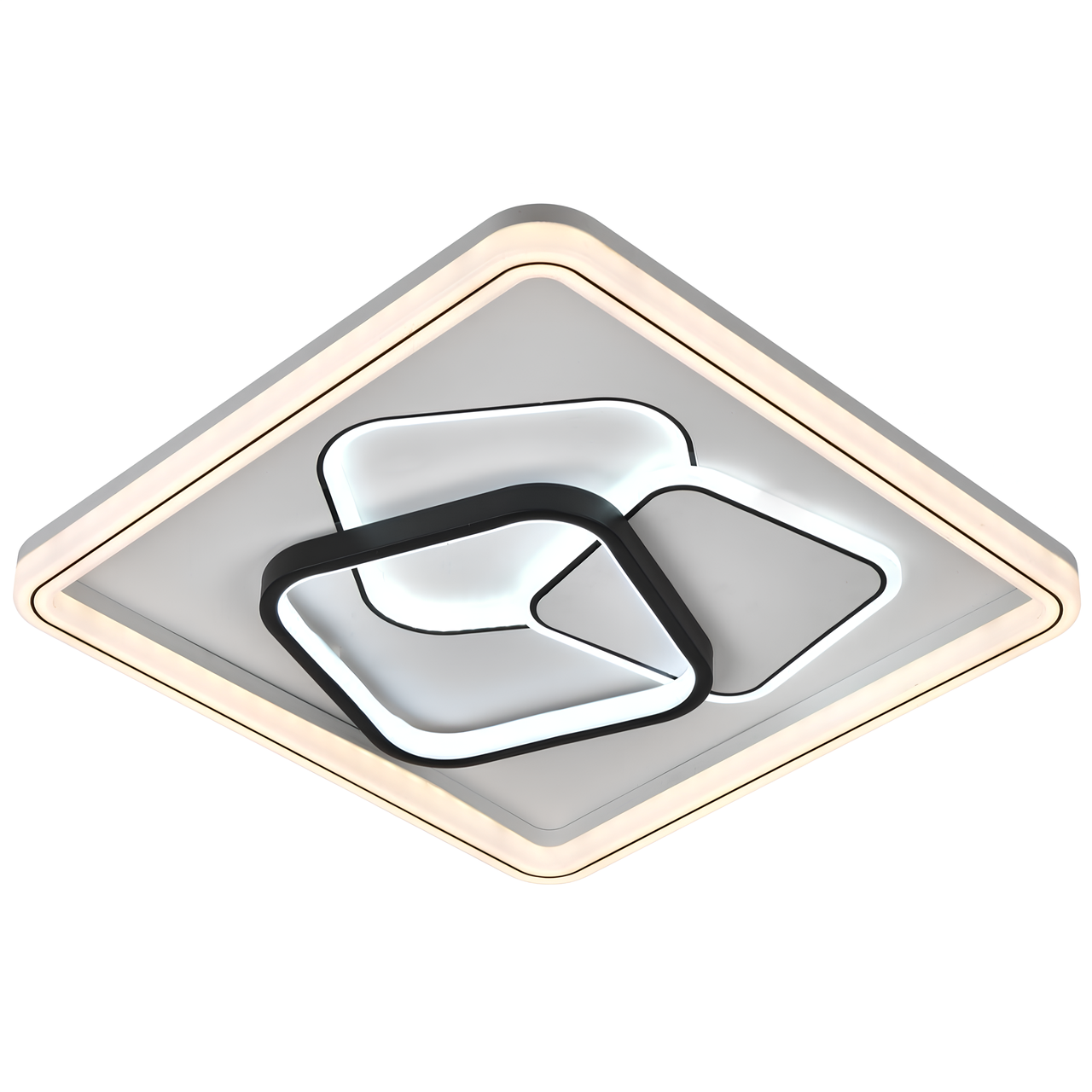 Люстра світлодіодна Valeso 98W з пультом з квадратними розсіювачами 3000/4000/6500К Чорний/Білий (5013)