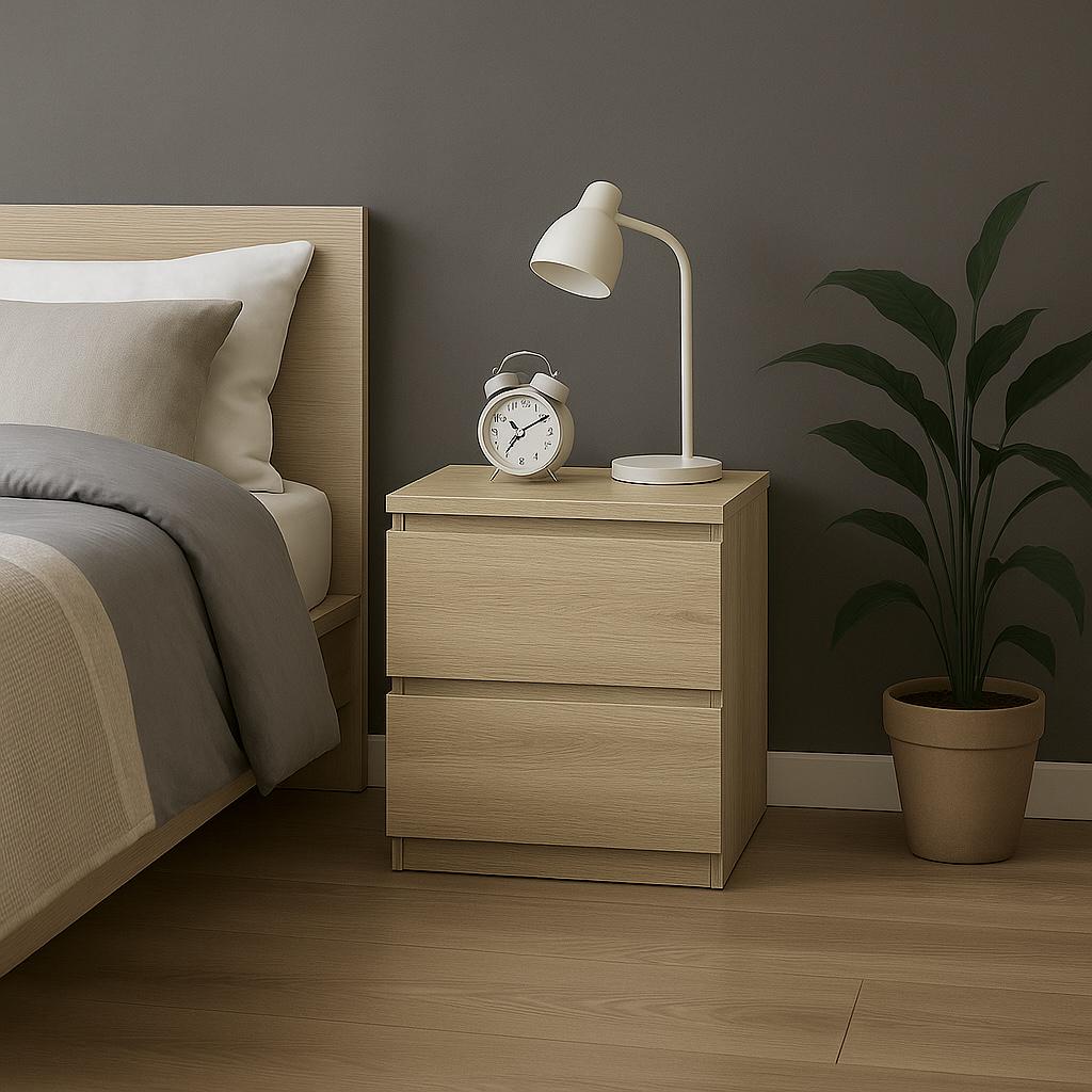 Тумба приліжкова MEBEX на 2 шухляди 40х40х54,4 см Дуб Сонома (VS2B400DS)