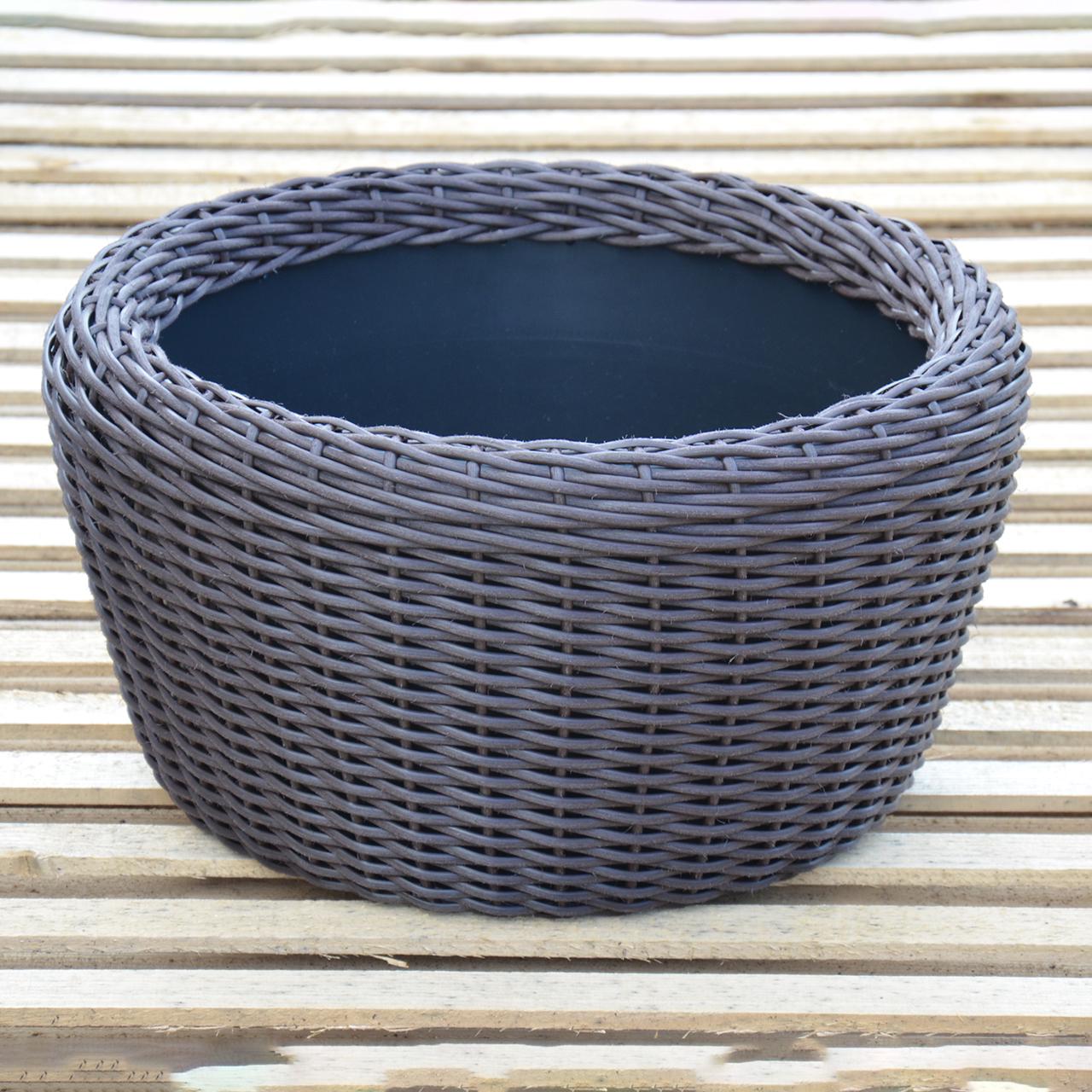 Кашпо велике для рослин та квітів з штучного ротангу/ручної роботи 45 л Чесаний венге - фото 5 Кашпо велике для рослин та квітів з штучного ротангу/ручної роботи 45 л Чесаний венге - фото 5