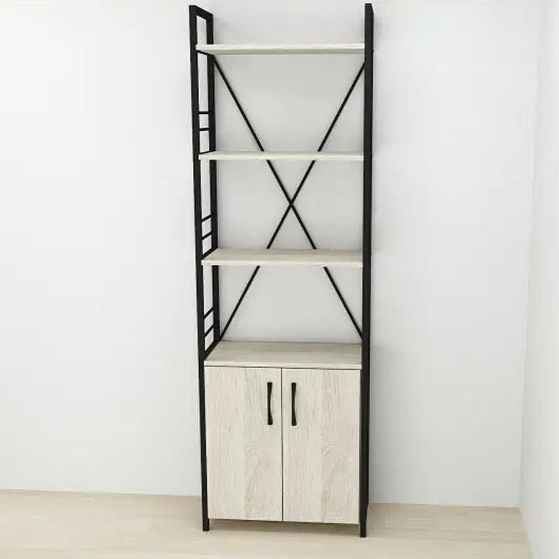 Етажерка Ferrum-decor Конект 4/60 з тумбою ДСП 179x60x28 см Чорний/Сонома (FRD-104487) - фото 2 Етажерка Ferrum-decor Конект 4/60 з тумбою ДСП 179x60x28 см Чорний/Сонома (FRD-104487) - фото 2