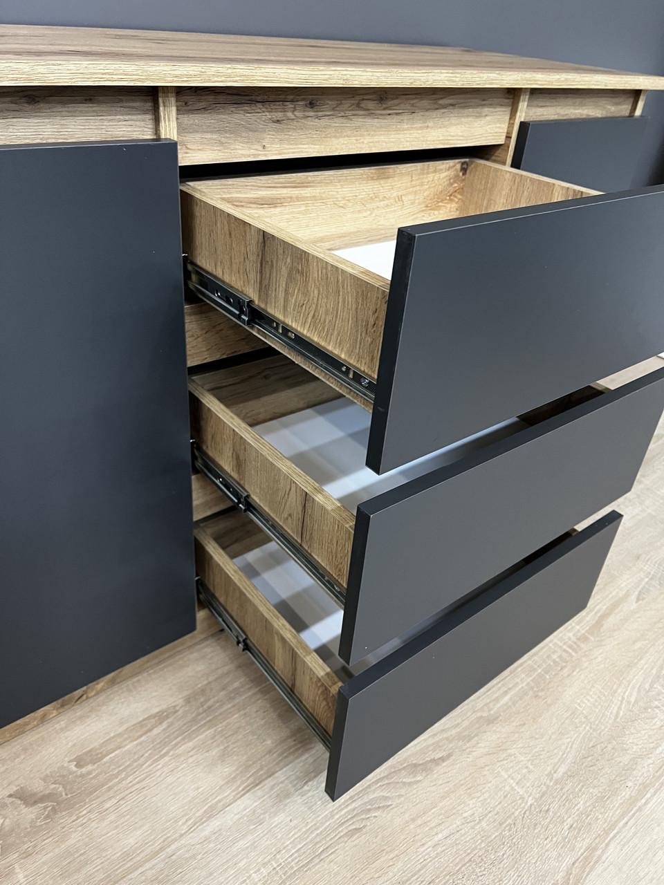 Комод Kvatro 3/2 1100х750х400 мм Дуб аппалачі/Антрацитовий - фото 4 Комод Kvatro 3/2 1100х750х400 мм Дуб аппалачі/Антрацитовий - фото 4