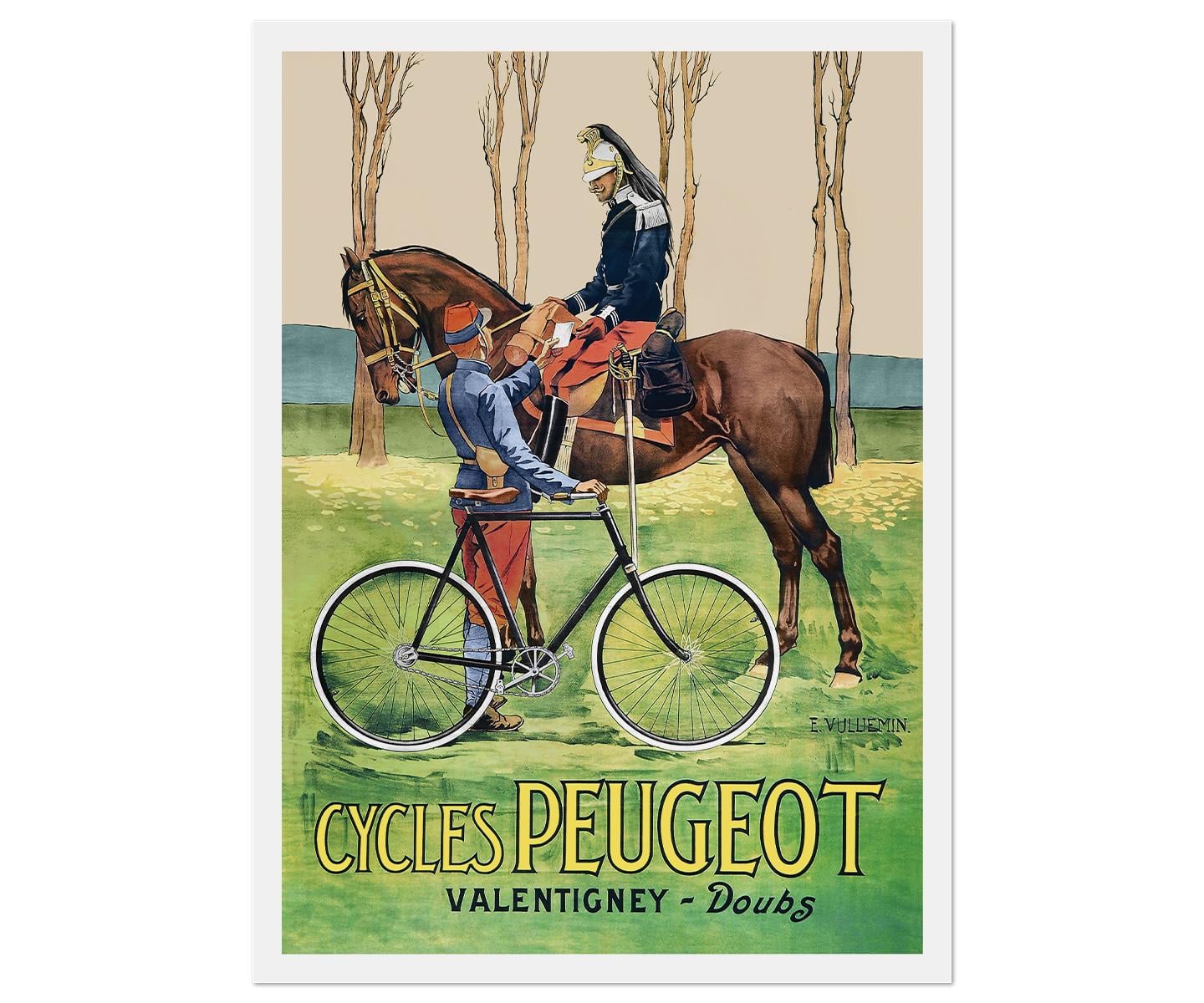 Плакат велосипедный Cycles Peugeot 1910 61x84 см (0066)