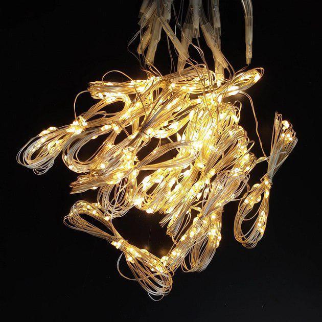 Гирлянда-штора новогодняя Light USB с пультом 8 режимов 300 LED 3х3 м Теплый белый (856345)