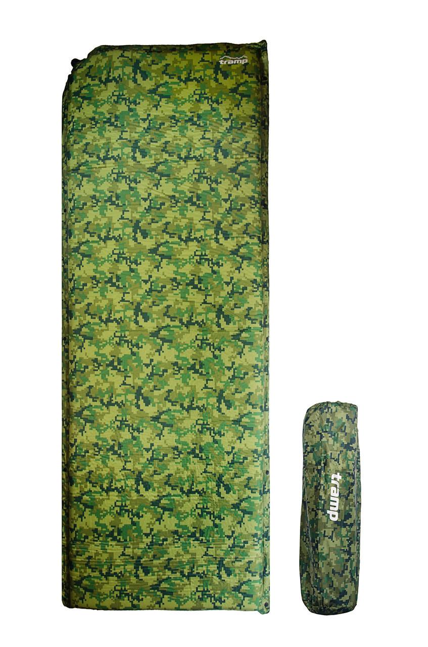 Килимок самонадувний Tramp з можливістю зістібання 185х65х5 см Camo (UTRI-007) - фото 1