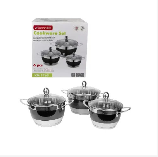 Набор кастрюль Kamille из нержавеющей стали 2/2,7/3,6 л (19320819)