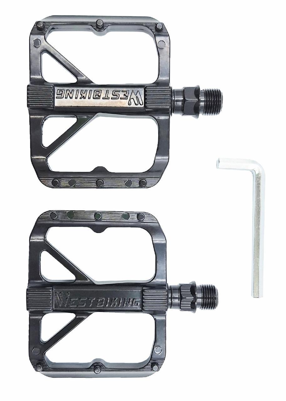 Педали велосипедные шоссейные алюминиевые West Bsking YP0802095 на промподшипниках Черный (G0000989) - фото 2