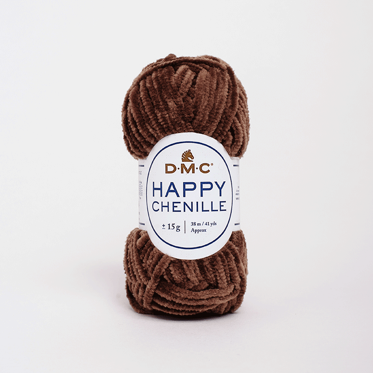 Пряжа велюровая DMC Happy Chenille 28 коричневый (2588)